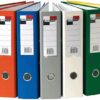 Pack of 6 colorful lever arch file folders for organizing office, school and business documents.