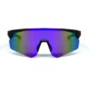 Rainbow mirror lens sports sunglasses with wraparound shield design for cycling, running, biking, outdoor sports and UV protection