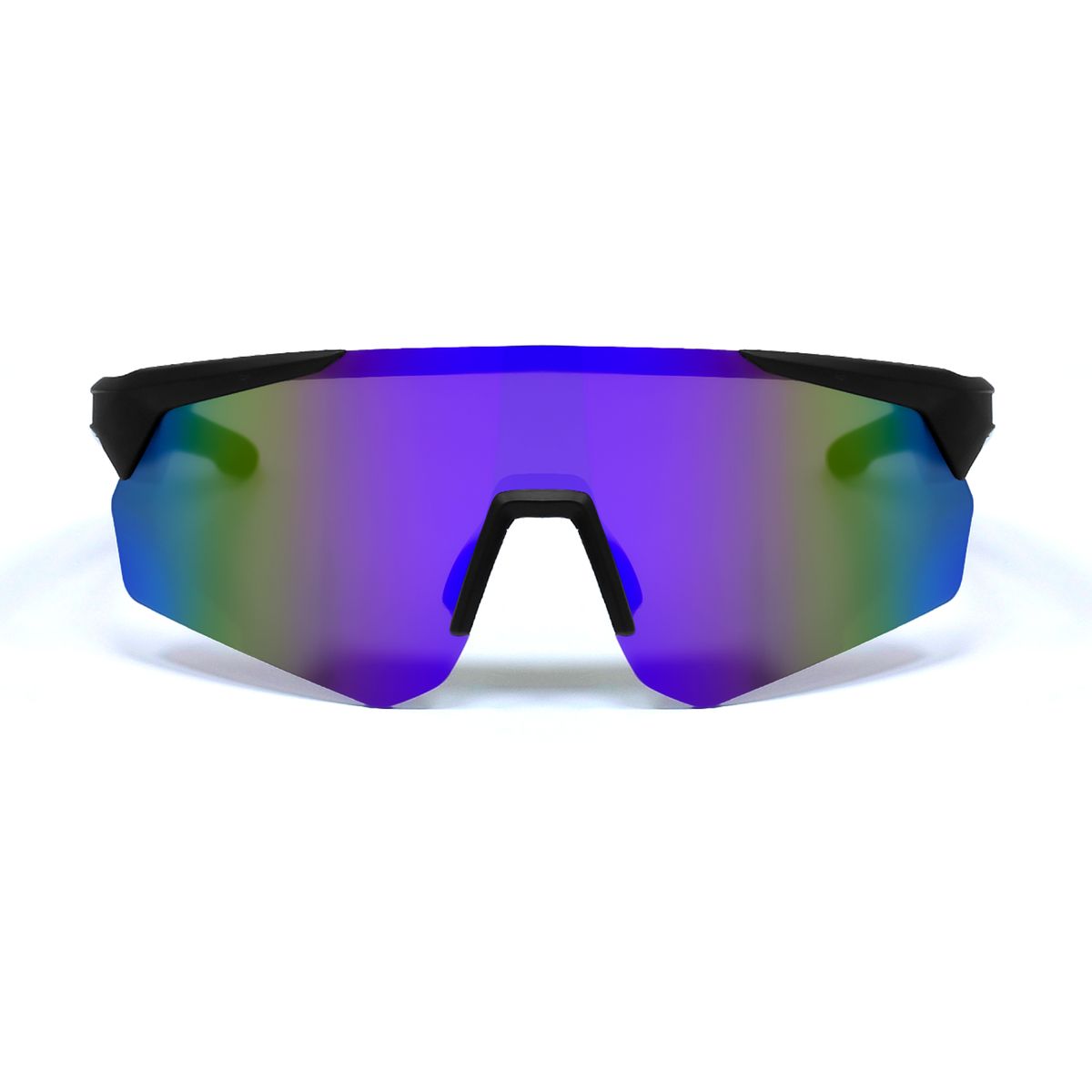 Rainbow mirror lens sports sunglasses with wraparound shield design for cycling, running, biking, outdoor sports and UV protection