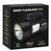 Smart Flashlight Pro rechargeable LED search light with side light, 10W power and long-range beam for emergency and outdoor use.