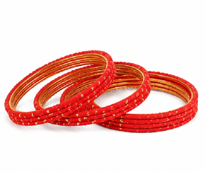 Red Traditional Bangles Set of 24 | Bridal & Festive Bangles for Women - Image 3