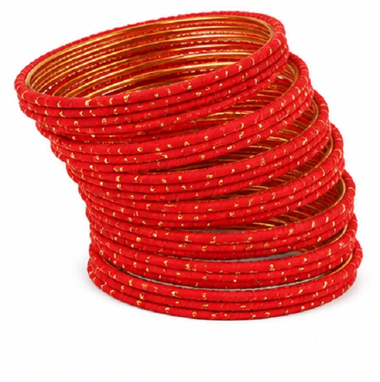 Red Traditional Bangles Set of 24 | Bridal & Festive Bangles for Women - Image 4