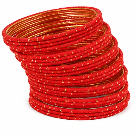 Red Traditional Bangles Set of 24 | Bridal & Festive Bangles for Women - Image 5