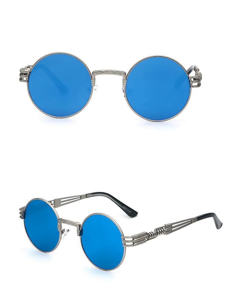 Retro Round Frame Sunglasses for Men and Women Vintage Fashion Eyewear - Image 3
