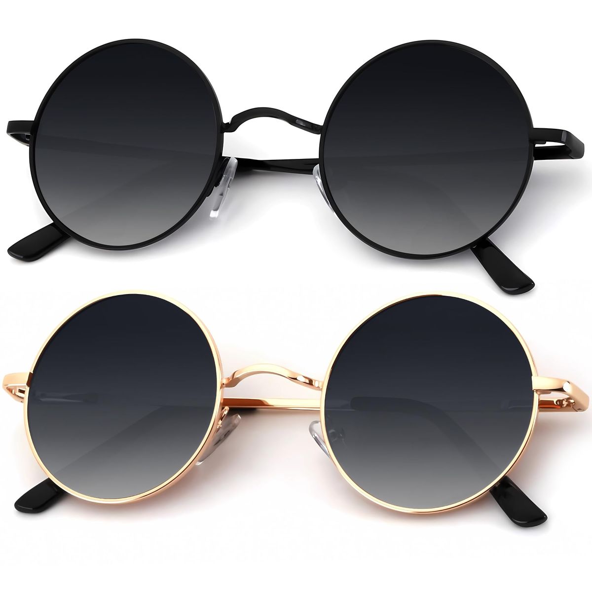 Retro Round Frame Sunglasses for Men and Women Vintage Fashion Eyewear - Image 5