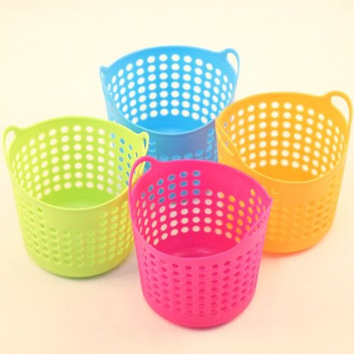 Round Plastic Utility Basket with Side Handles | Multipurpose Storage Basket - Image 4