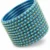 Set of 24 turquoise blue bangles with golden bead design for women and girls.