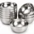 Pack of 9 stainless steel serving bowls with mirror finish for kitchen dining and food serving.
