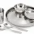 Stainless Steel Dinner Set 5 Pieces Premium Thali Set with Plate, Bowls, Glass & Spoons