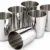Pack of 6 stainless steel drinking glasses with polished mirror finish for home kitchen and dining use.