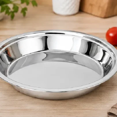 Stainless Steel Parat (Paarat) Multipurpose Dough Kneading & Mixing Bowl for Kitchen Use.