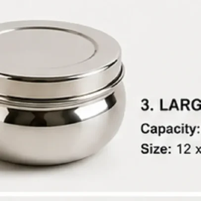 Stainless Steel Storage Container Set of 4 with Lids Food Grade Kitchen Storage Bowls,
