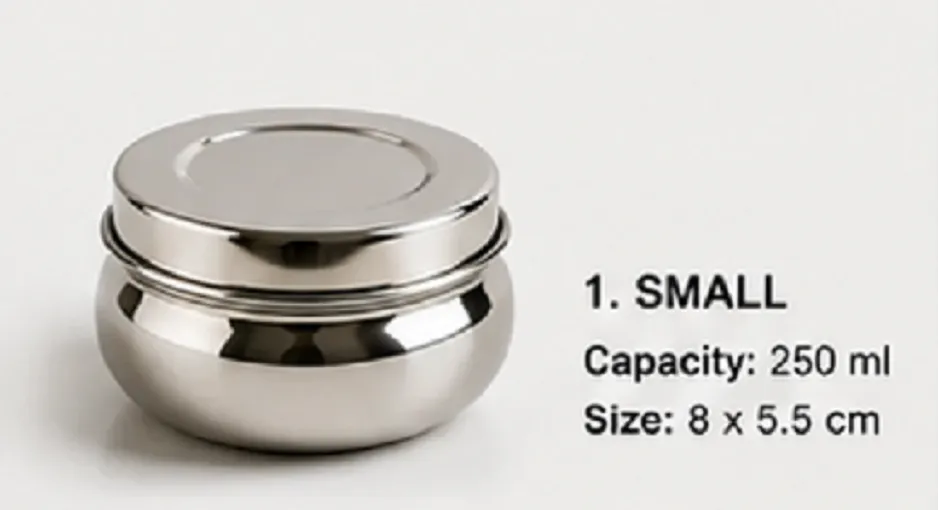Stainless Steel Storage Container Set of 4 with Lids | Food Grade Kitchen Storage Bowls - Image 3