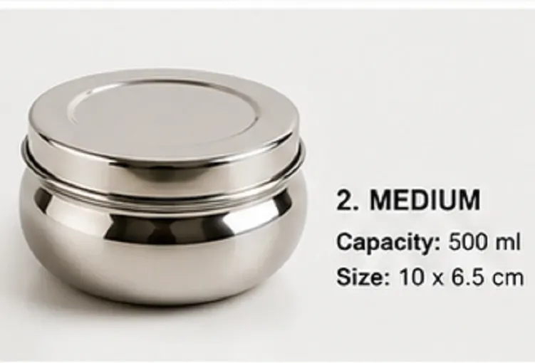 Stainless Steel Storage Container Set of 4 with Lids | Food Grade Kitchen Storage Bowls - Image 4