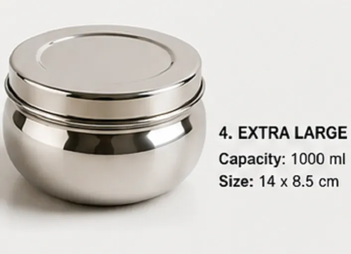 Stainless Steel Storage Container Set of 4 with Lids | Food Grade Kitchen Storage Bowls - Image 5