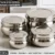 Stainless steel storage container set of 4 with lids for kitchen food storage and organization.