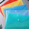 Transparent plastic document envelope folders