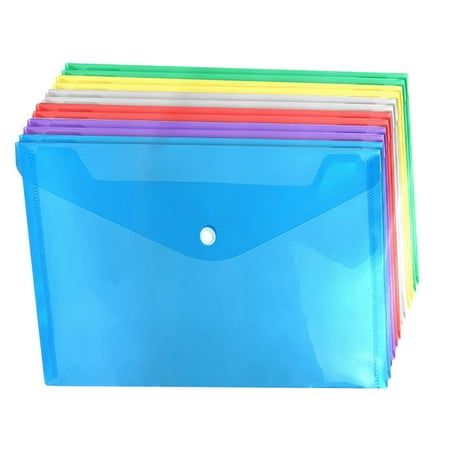 Transparent Plastic Document Envelope Folder with Button Closure Pack of 5 - Image 6