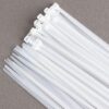 White nylon cable tie pack self locking zip ties for cable management