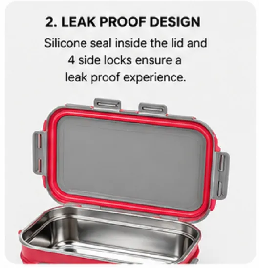 Milton Stainless Steel Lunch Box | Leak Proof BPA Free Food Grade Tiffin Box - Image 5