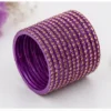 24 Pcs Silver Glitter Traditional Bangles Set for Women Designer Wedding Chudi Collection