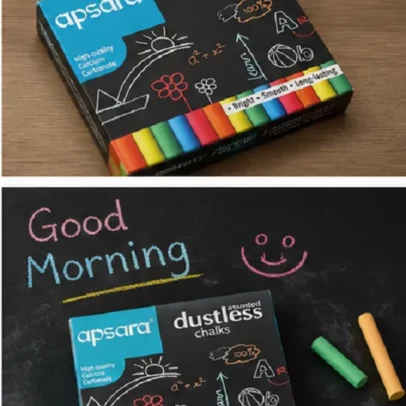 Apsara Dustless Assorted Colour Chalks – 20 Sticks