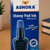 Ashoka Stamp Pad Ink 30ml blue oil-free refill ink bottle for rubber stamp pads, office stamps, school, bank and business document stamping.