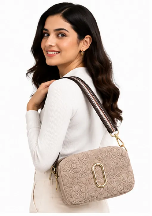 Beige Floral Women's Crossbody Sling Bag | Premium Designer Shoulder Bag for Daily Use - Image 4