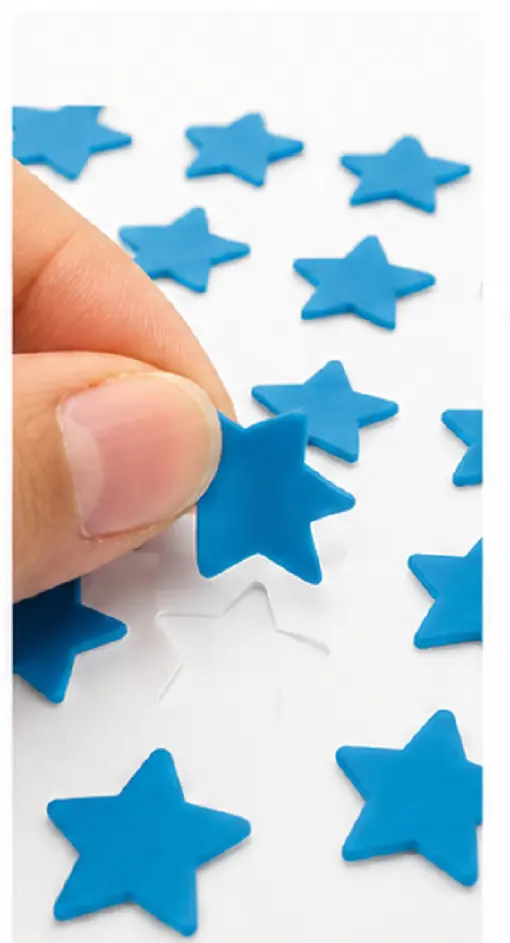 Blue Star Shape Velvet Bindi Pack of 5 Sheets | Self Adhesive Designer Bindis - Image 2