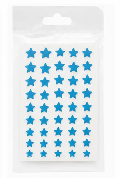 Blue Star Shape Velvet Bindi Pack of 5 Sheets | Self Adhesive Designer Bindis - Image 3