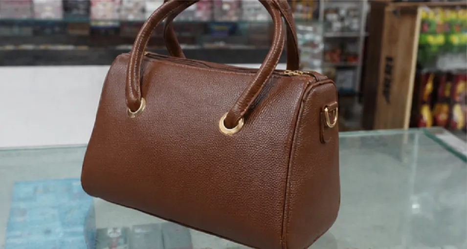 Brown Women's Boston Handbag | Premium Leather Look Handbag for Office & Daily Use - Image 2