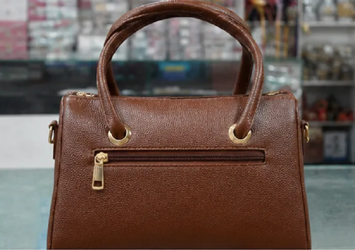 Brown Women's Boston Handbag | Premium Leather Look Handbag for Office & Daily Use - Image 4