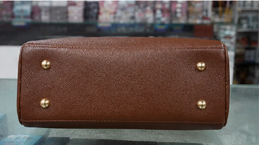 Brown Women's Boston Handbag | Premium Leather Look Handbag for Office & Daily Use - Image 5