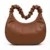 Brown Women's Hobo Shoulder Bag with Scrunch Handle Premium Soft Leather Fashion Handbag for Daily Use
