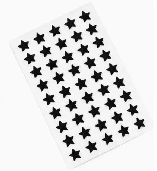 Black Star Shape Velvet Bindi Pack of 5 Sheets | Self Adhesive Designer Bindis - Image 4