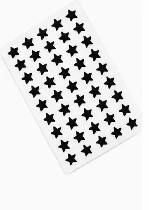 Black Star Shape Velvet Bindi Pack of 5 Sheets | Self Adhesive Designer Bindis - Image 5