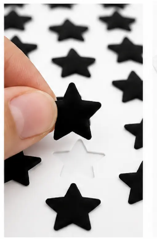 Black Star Shape Velvet Bindi Pack of 5 Sheets | Self Adhesive Designer Bindis - Image 7