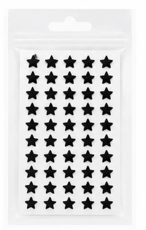 Black Star Shape Velvet Bindi Pack of 5 Sheets | Self Adhesive Designer Bindis - Image 8