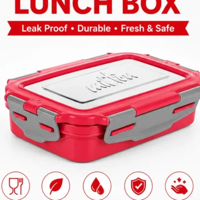 Milton stainless steel lunch box with leak-proof locking lid, food-grade BPA-free body, durable design, and easy-to-clean construction for office, school, college, and travel.