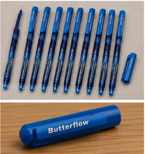 Cello Butterflow Simply Ball Pen – Blue Ink Pack of 10 | Smooth Writing Ball Pens - Image 3