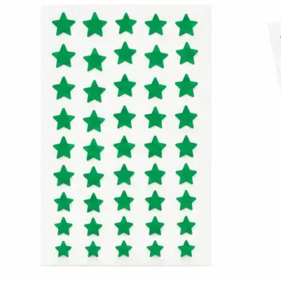 Green star shaped velvet self adhesive bindi stickers pack of 5 sheets for women and girls suitable for festivals, weddings, dance performances, pooja, parties and traditional ethnic wear.
