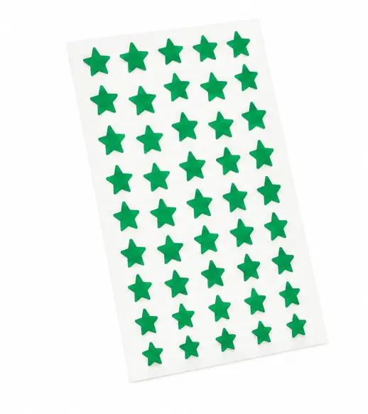 Green Star Shape Velvet Bindi Stickers – Pack of 5 Sheets | Self Adhesive Designer Fancy Bindis for Women & Girls - Image 6