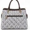 Grey Printed Women's Tote Handbag with Dual Handles Premium Office Shoulder Bag for Shopping Travel and Daily Use