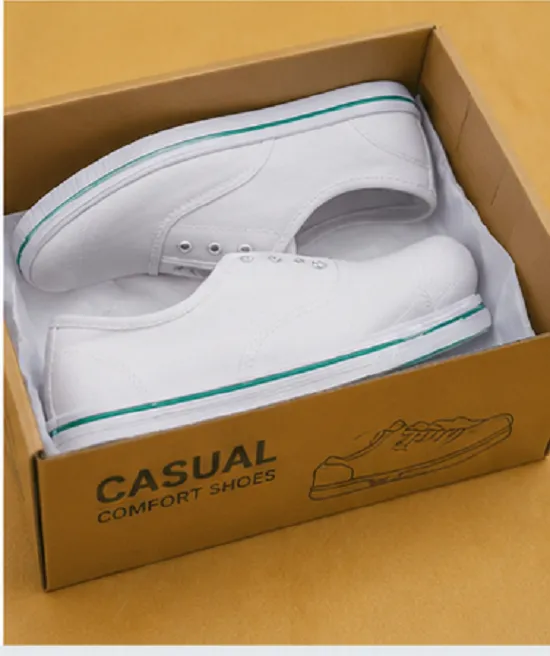 Kids White Canvas School Shoes | Lightweight Lace-Up Shoes for Boys & Girls (4–7 Years) - Image 2