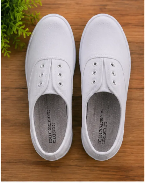 Kids White Canvas School Shoes | Lightweight Lace-Up Shoes for Boys & Girls (4–7 Years) - Image 6