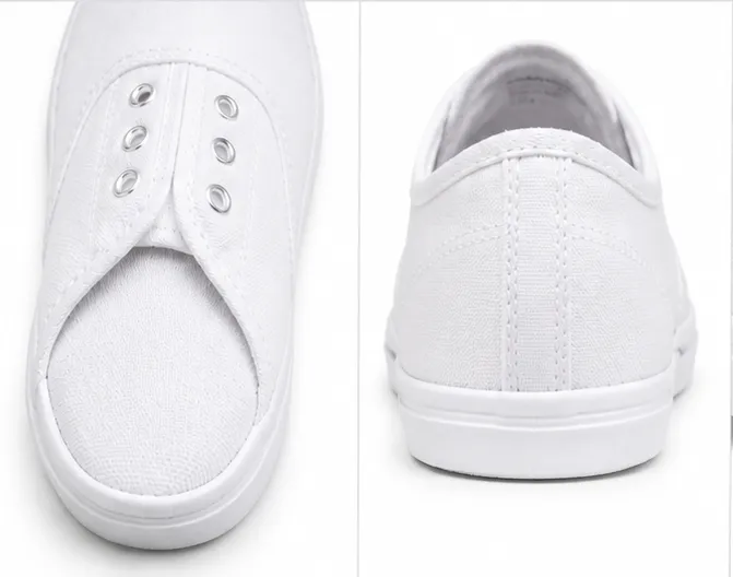 Kids White Canvas School Shoes | Lightweight Uniform Shoes for Boys & Girls - Image 4