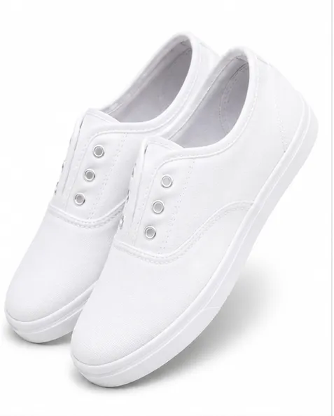 Kids White Canvas School Shoes | Lightweight Uniform Shoes for Boys & Girls - Image 6