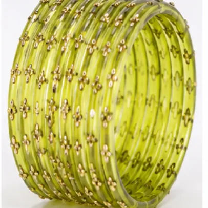 Light Green 24 PCS Glass Bangles Set for Women SRMN E Marketplace,.