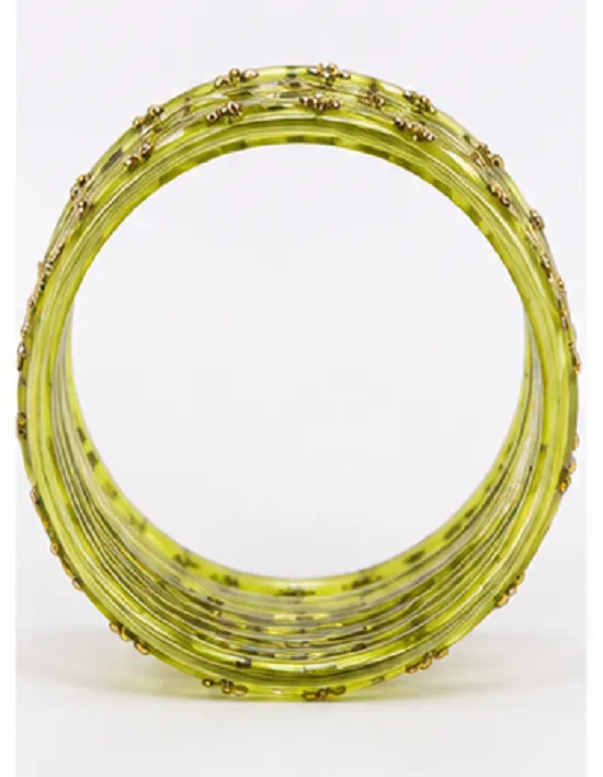 Light Green 24 PCS Glass Bangles Set for Women - Image 3