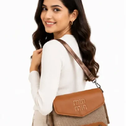 Min Min Brown Womens Crossbody Sling Bag ,.,